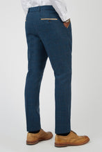Load image into Gallery viewer, Marc Darcy Dion Blue Herringbone Check Slim Fit Trouser