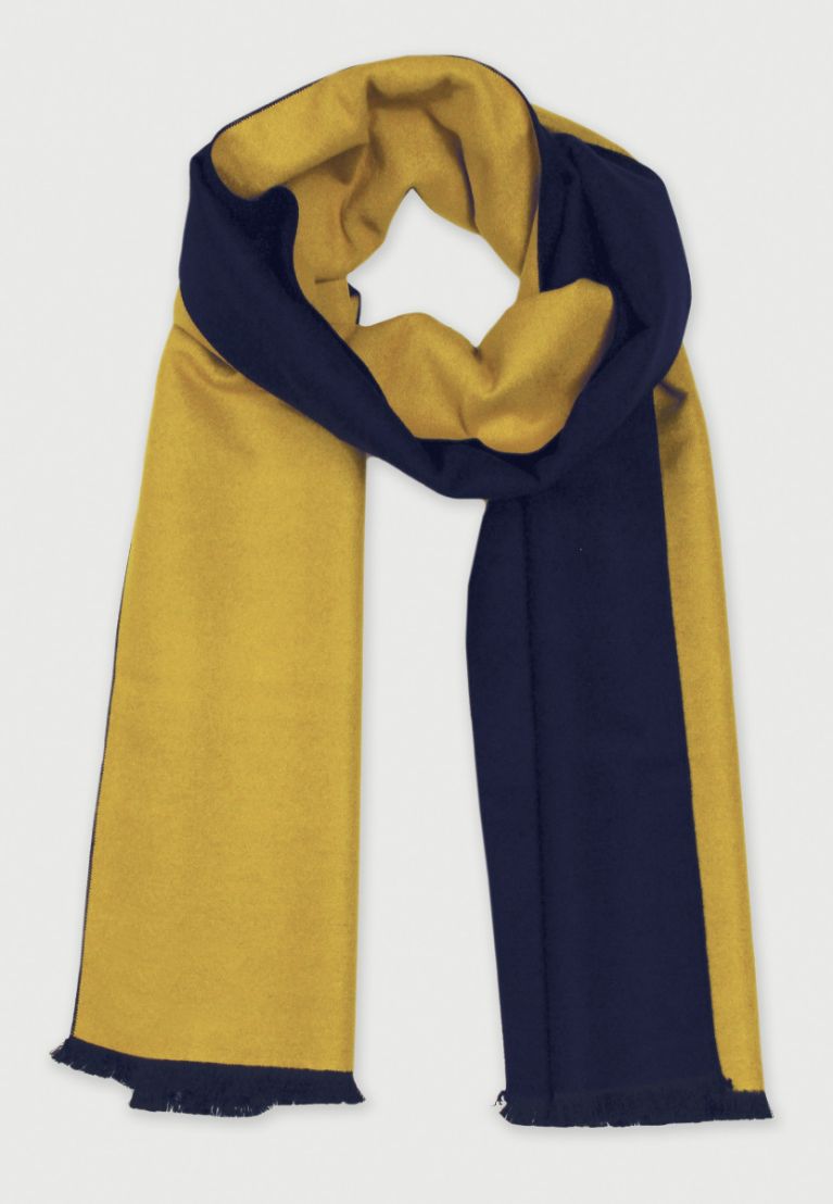 Navy and mustard scarf discount