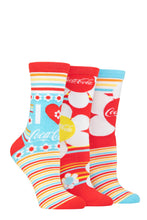 Load image into Gallery viewer, WOMEN'S 3 PAIR COCA COLA FLOWERS COTTON SOCKS