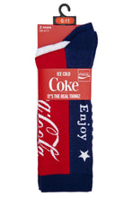 Load image into Gallery viewer, MENS 2 PAIR COCA COLA STARS AND STRIPES TRUE SOCKS