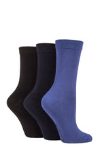 Load image into Gallery viewer, WOMEN'S 3 PAIR SOCKSHOP PATTERNED PLAIN AND STRIPED BAMBOO SOCKS