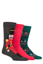 Load image into Gallery viewer, MENS 3 PAIR SOCKSHOP LAZY PANDA CHRISTMAS BAMBOO SOCKS