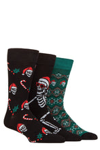 Load image into Gallery viewer, MENS 3 PAIR SOCKSHOP LAZY PANDA CHRISTMAS BAMBOO SOCKS