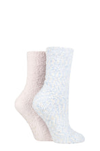 Load image into Gallery viewer, LADIES 2PR Sockshop Multi Cosy Slipper Sock