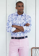 Load image into Gallery viewer, Tailored Fit Blue Print Linen Cotton Shirt (4305CT)