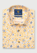 Load image into Gallery viewer, Regular Fit Lemon Print Linen Cotton Short Sleeve Shirt - 4479A