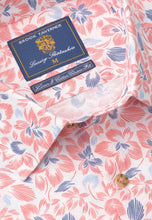 Load image into Gallery viewer, Regular Fit Rose Floral Print Linen Cotton Short Sleeve Shirt - 4479B