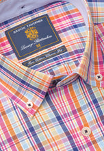 Load image into Gallery viewer, Regular Fit Multicoloured Check Cotton Short Sleeve Shirt (4483C)