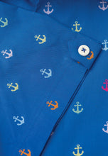 Load image into Gallery viewer, Regular Fit Sea Blue Cotton Short Sleeve Shirt (4484A)