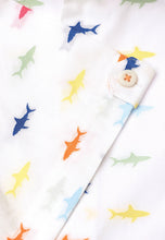 Load image into Gallery viewer, Regular Fit White with Sharks Cotton Short Sleeve Shirt (4484B)