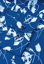 Load image into Gallery viewer, Regular Fit Navy and Ecru Tropical Flower Print Cotton Shirt (4493A)