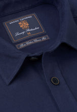 Load image into Gallery viewer, Regular Fit Navy Cotton Moleskin Shirt
