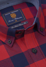 Load image into Gallery viewer, Regular Fit Red and Navy Check Cotton Shirt (4535)