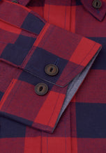 Load image into Gallery viewer, Regular Fit Red and Navy Check Cotton Shirt (4535)
