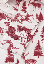 Load image into Gallery viewer, Regular Fit Wine Woodland Print Cotton Shirt