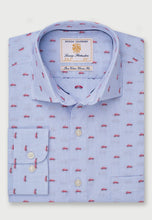 Load image into Gallery viewer, Regular Fit Blue Car Stripe Cotton Shirt (4559CC)