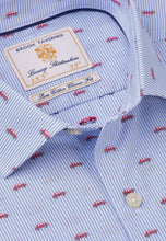 Load image into Gallery viewer, Regular Fit Blue Car Stripe Cotton Shirt (4559CC)