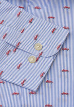 Load image into Gallery viewer, Regular Fit Blue Car Stripe Cotton Shirt (4559CC)