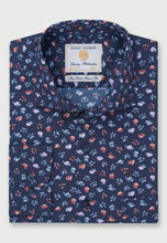 Load image into Gallery viewer, Regular Fit Navy Floral Print Cotton Shirt (4559FT)