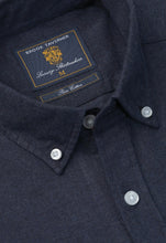 Load image into Gallery viewer, Regular Fit Navy Melange Brushed Cotton Shirt