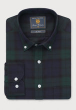 Load image into Gallery viewer, Regular Fit Green and Black Tartan Cotton Shirt (4691A)
