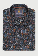 Load image into Gallery viewer, Regular Fit Black Multi Ornate Floral Print Cotton Shirt