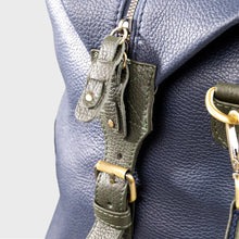 Load image into Gallery viewer, Oak Premium Leather Holdall – Genuine Leather Travel & Weekend Bag (Blue/Grn)