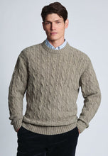 Load image into Gallery viewer, Allerford Nep Cable Knit Lambswool Blend Crew Neck Jumper