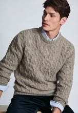 Load image into Gallery viewer, Allerford Nep Cable Knit Lambswool Blend Crew Neck Jumper