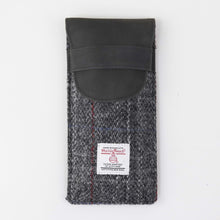 Load image into Gallery viewer, Grey Harris Tweed Fold Over Glasses Case