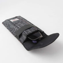 Load image into Gallery viewer, Grey Harris Tweed Fold Over Glasses Case