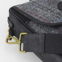 Load image into Gallery viewer, HARRIS TWEED Grey Leather Briefcase