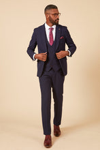 Load image into Gallery viewer, Marc Darcy BROMLEY Navy Check 3pc Suit