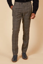 Load image into Gallery viewer, Marc Darcy SCOTT Grey Tweed Check Suit Trousers 34R