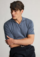 Load image into Gallery viewer, Overton Notch Neck Cotton Blend Knitted Polo Shirt