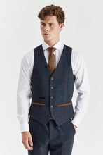 Load image into Gallery viewer, PAUL ANDREW MADRID NAVY TWEED CHECK THREE PIECE SUIT