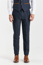 Load image into Gallery viewer, PAUL ANDREW MADRID NAVY TWEED CHECK THREE PIECE SUIT