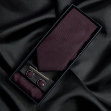 Load image into Gallery viewer, PAUL ANDREW - BURGUNDY TEXTURED TIE SET