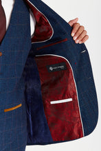 Load image into Gallery viewer, PAUL ANDREW SCOTT NAVY TWEED CHECK THREE PIECE SUIT
