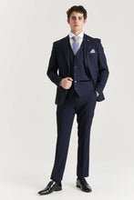 Load image into Gallery viewer, PAUL REGENT NAVY CHECK THREE PIECE SUIT