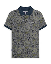 Load image into Gallery viewer, LAMBRETTA Paisley Brand Polo (Navy / Grey)