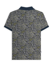 Load image into Gallery viewer, LAMBRETTA Paisley Brand Polo (Navy / Grey)
