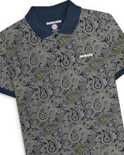 Load image into Gallery viewer, LAMBRETTA Paisley Brand Polo (Navy / Grey)