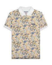 Load image into Gallery viewer, LAMBRETTA Paisley Brand Polo (White / Navy)