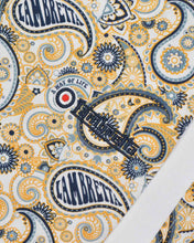 Load image into Gallery viewer, LAMBRETTA Paisley Brand Polo (White / Navy)