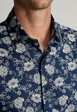 Load image into Gallery viewer, Regular Fit Navy Floral Print Cotton Shirt - 4732B