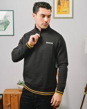 Load image into Gallery viewer, LAMBRETTA Tipped Quarter Zip Sweat Black
