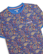 Load image into Gallery viewer, Lambretta Paisley Brand Tee Dark Blue / Sand