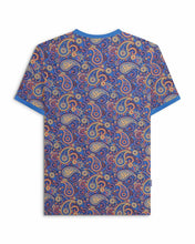 Load image into Gallery viewer, Lambretta Paisley Brand Tee Dark Blue / Sand