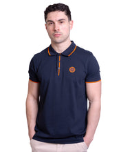 Load image into Gallery viewer, Badge Logo Polo Navy/Orange